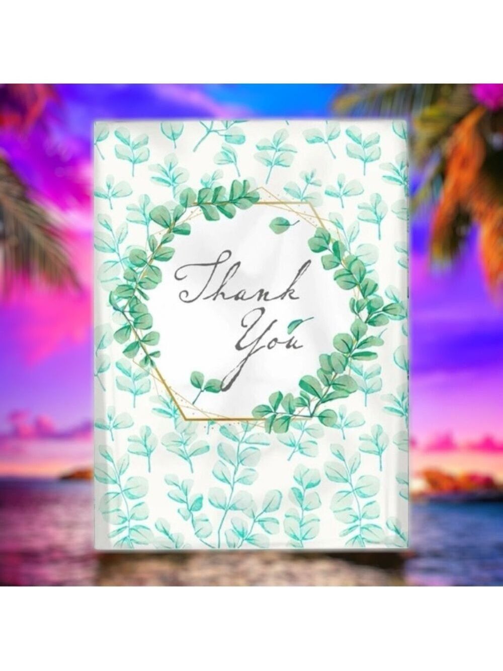 25 10X13 Poly Mailers Green Laurel Thank You Flat Shipping Envelopes - Picture 5 of 12